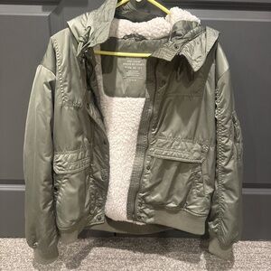American eagle green bomber jacket